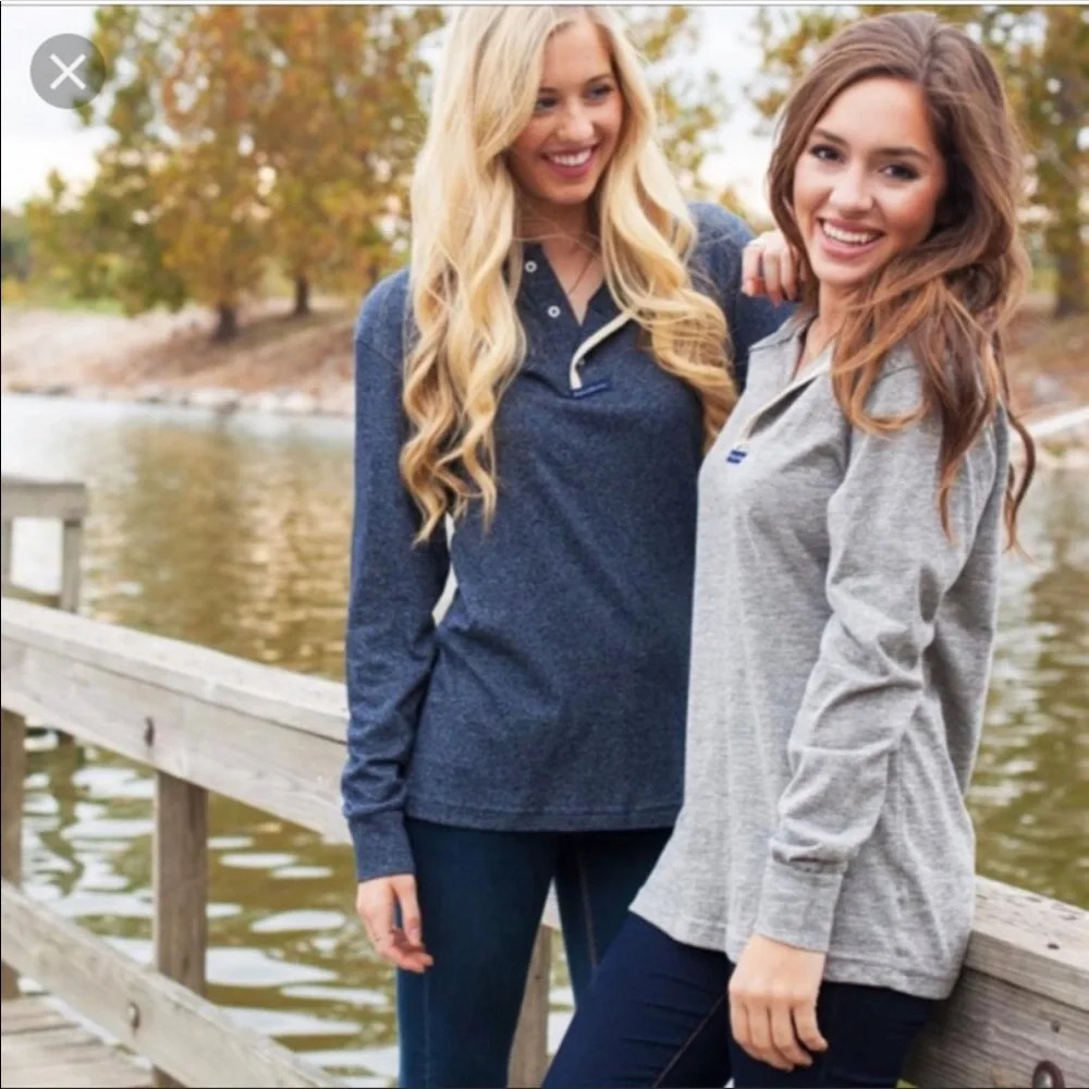 Lauren James small teal long sleeve boyfriend tee